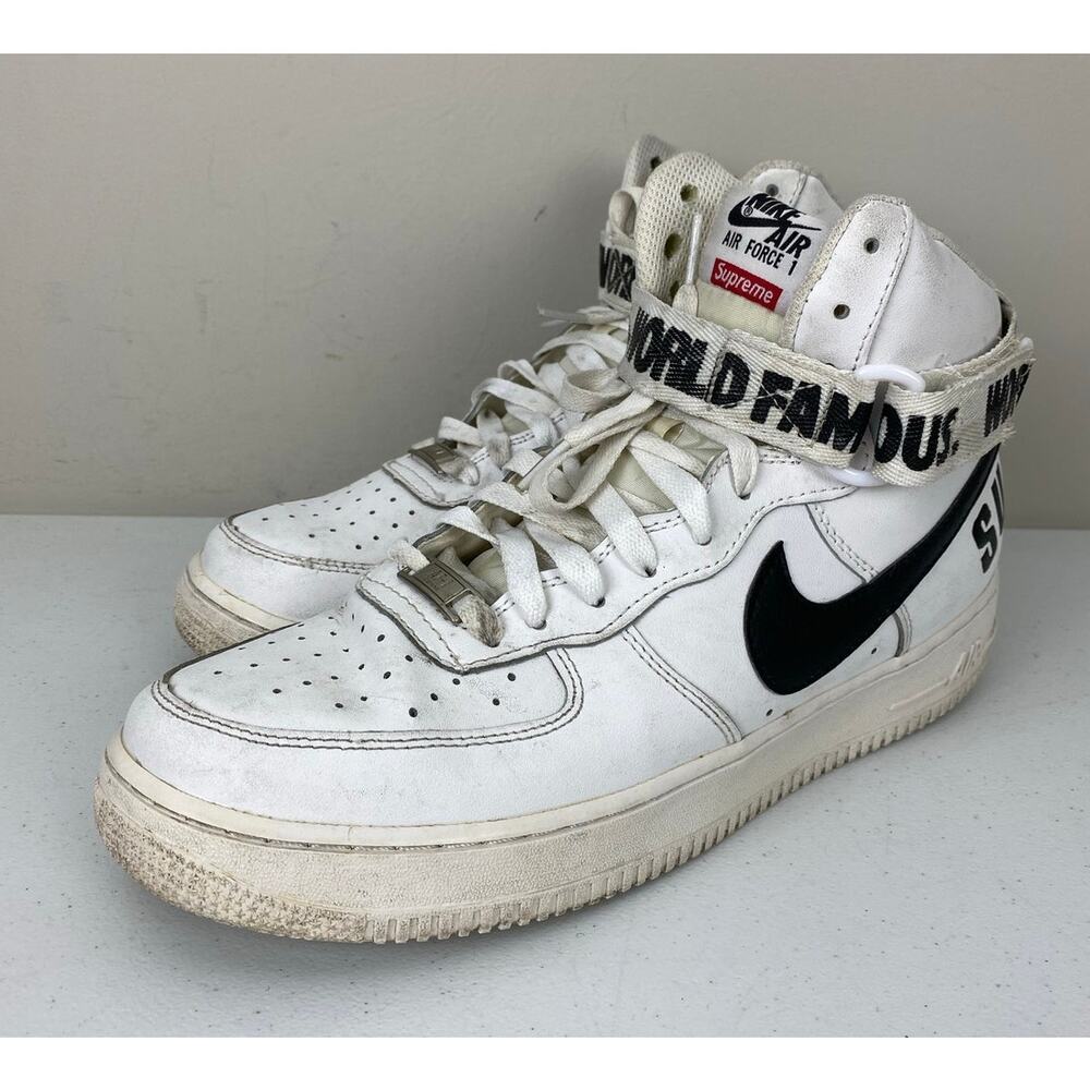 Nike Supreme AF1 Air Force One High World Famous leather sneakers shoes 10